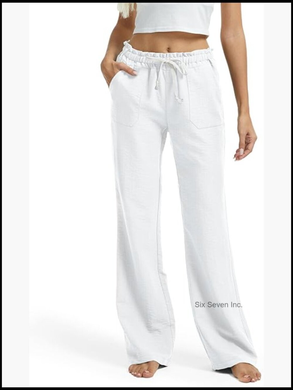 Tall Women Linen Pants with Pockets - 4 Inseam Options